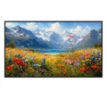 Hand Painted Alpine Meadow Oil Painting for Dining Room AA#2310
